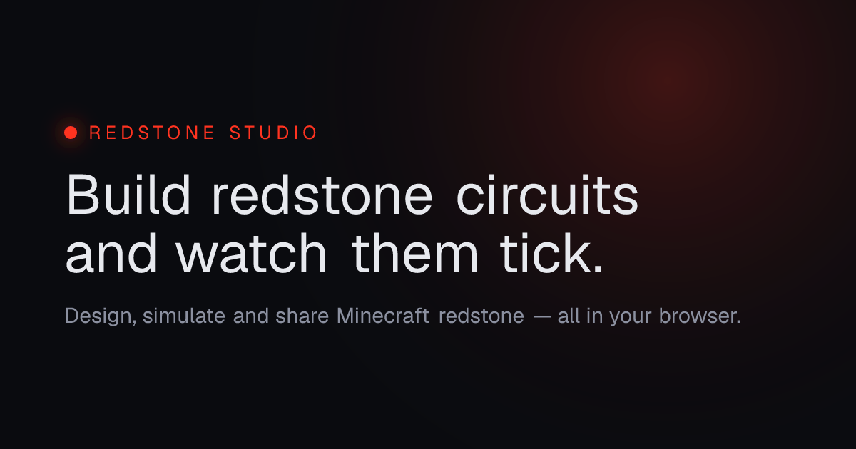 Redstone Studio — Build Minecraft Redstone Circuits Online